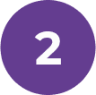 Circular roxo com número dois
