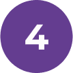 Circular roxo com número quatro
